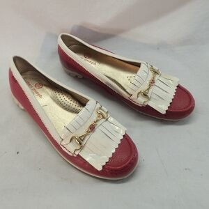 Marc Joseph New York Women's Size 9 Shoe Flat Leather Loafer Red